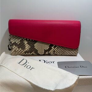 Dior Multicolor Python Diorissimo Recontre Wallet with Charm